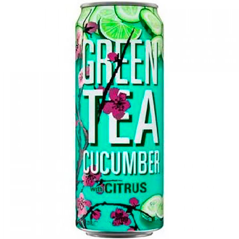 Холодный чай Arizona Green Tea, Зеленый чай с огурцом 0,65л, банка