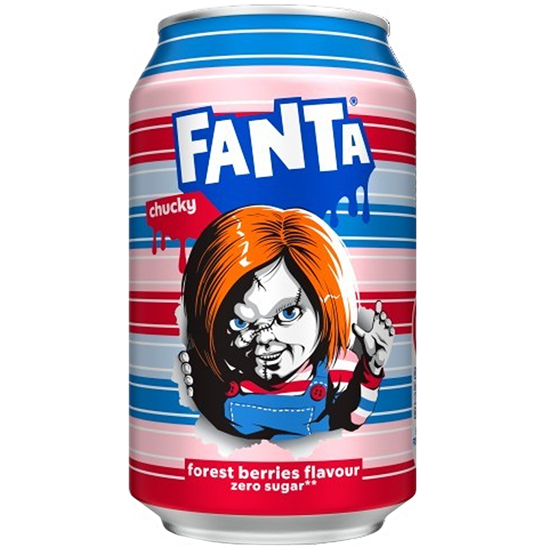 Газированный напиток «Fanta» Chucky's Forest Berries Zero Sugar, Фанта Чаки Лесные Ягоды 0.33л, ж/б (Великобритания)