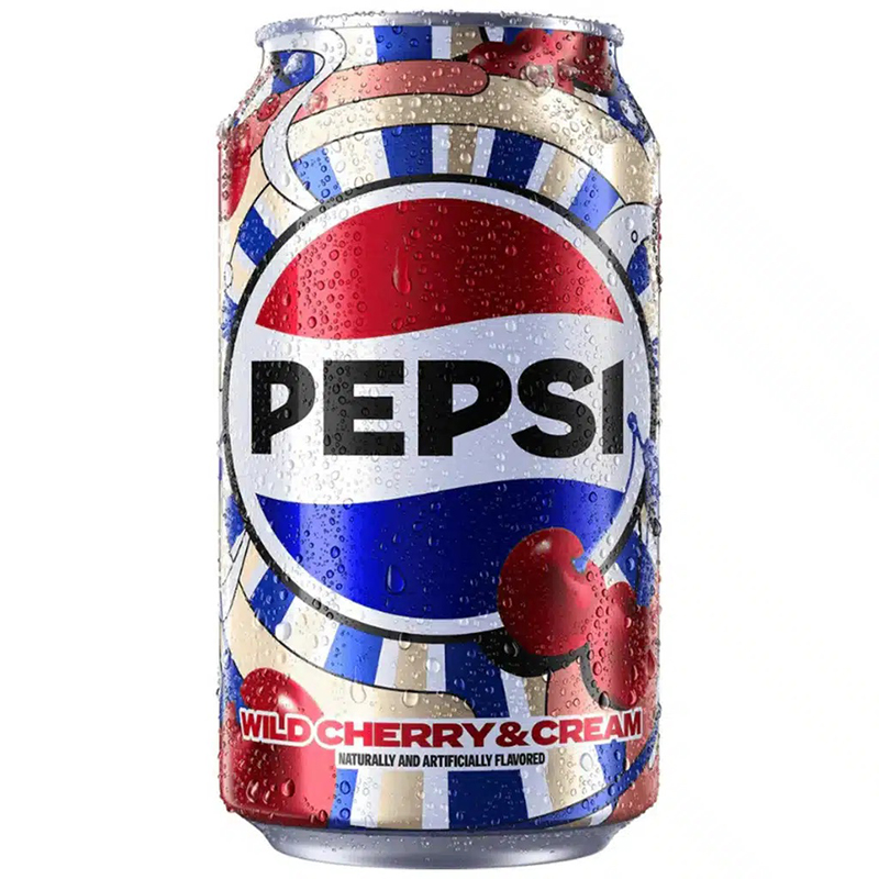 Газированный напиток «Pepsi» Wild Cherry & Cream, Пепси Дикая Вишня, Сливки 0.355л, банка (США)