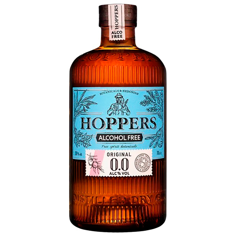 Напиток Джин безалкогольный «Hoppers», Хопперс 0.7л. 0.0%. стекло (Россия)