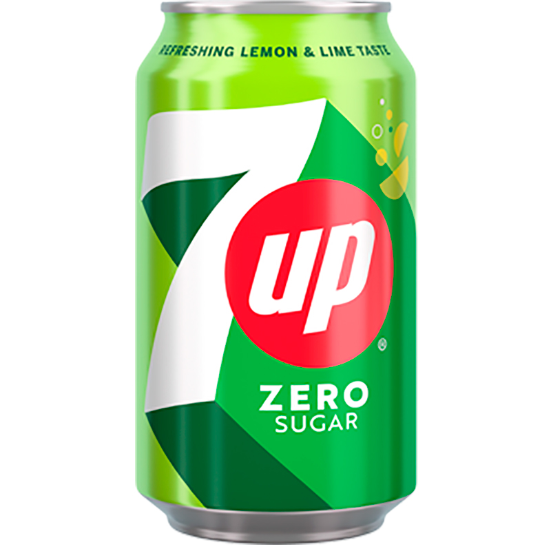 Напитки «7Up» Lemon Lime Zero Sugar, Cевен Ап Лимон Лайм без сахара 0.33л. банка