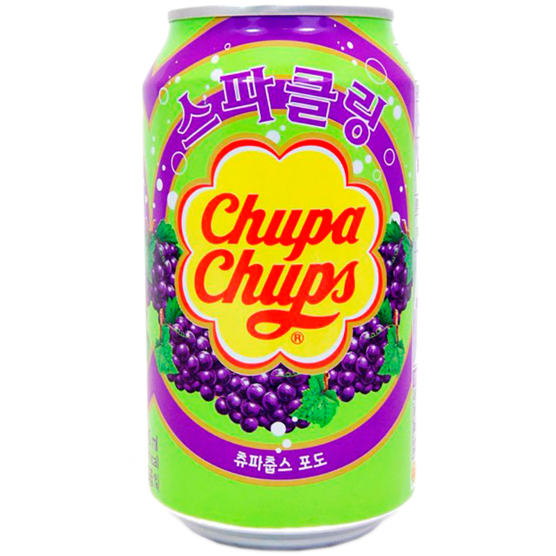 Газированный напиток «Chupa Chups», Чупа Чупс Виноград 0.345л, банка