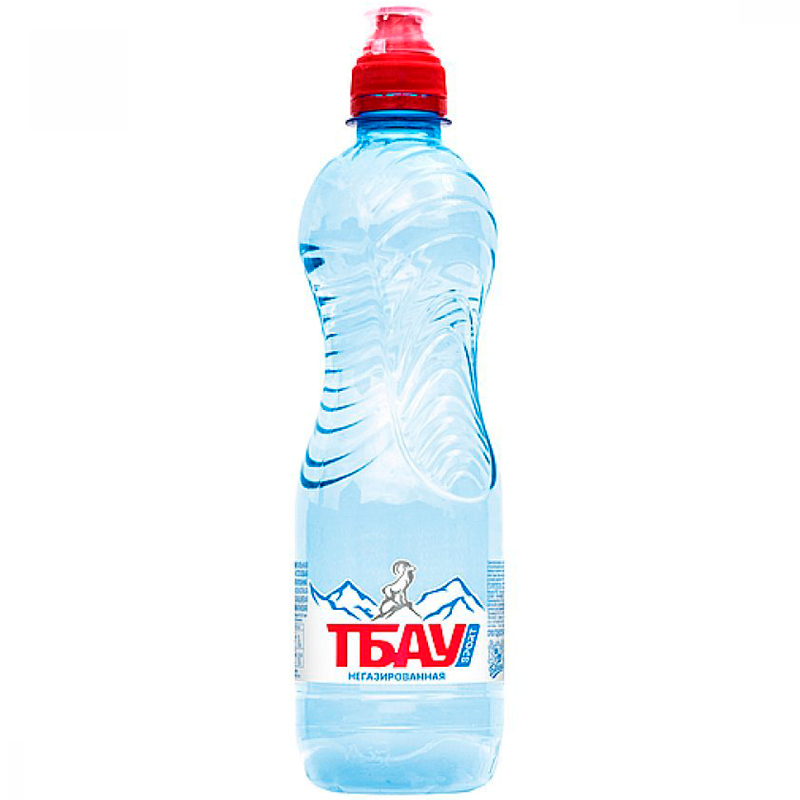 Минеральная вода «Тбау» 0.5л, без газа, спорт-лок, пэт