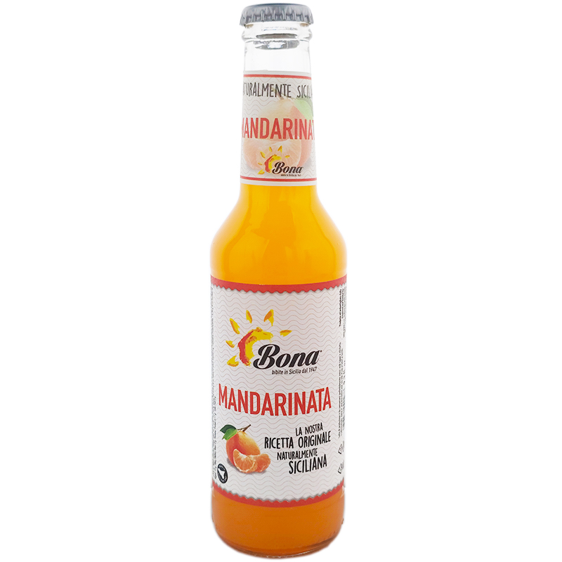 Газированный напиток «Bona» Mandarinata, Бона Мандарината Мандарин 0.275л. стекло