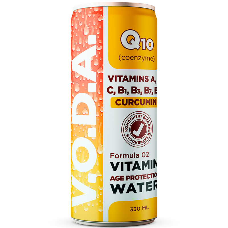 Напиток «VODA» Age Protection Formula 02 vitamins C, B1, B3, B7, B12 Вода Защита 0.33, с газом, банка
