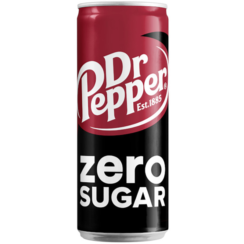 Напиток Dr. Pepper Zero Sugar Slim, Доктор Пеппер Зеро Сугар Слим, 0.33, банка (Польша)