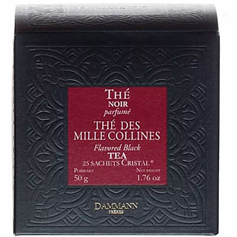 Чай черный ароматизированный «Dammann» Sachet Cristal The Mille Collines, Тысяча Холмов (пакетированный), 25x2гр Чай черный ароматизированный «Dammann» Sachet Cristal The Mille Collines, Тысяча Холмов (пакетированный), 25x2гр