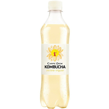 Тонизирующий напиток Комбуча «Сarpe Diem» Лимонно - Имбирный, Kombucha Zitrone - Ingwer 500мл. пэт