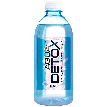 Минеральная щелочная детокс вода «Aquadetox» 0.5л, без газа, пэт