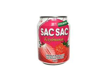 Сокосодержащий напиток с кусочками фруктов "SAC SAC" Клубника 238мл ж/б