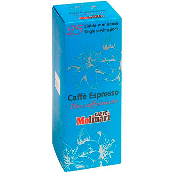 Кофе в чалдах Molinari Decaffeinato, Молинари декафинато, 7гр. (25шт), коробка