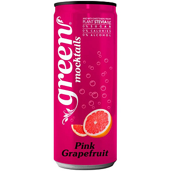 Напиток сокосодежащий «Green Cola Hellas» Mocktails, Грин Кола Хелас, Грейпфрут, 0.33, без сахара, с газом, банка