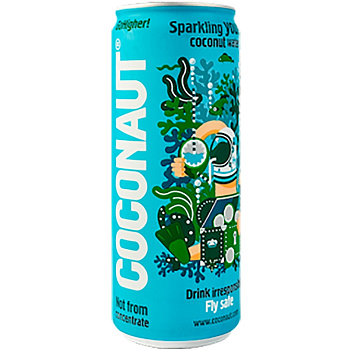 Кокосовая вода «Coconaut» Sparkling, Коконаут c газом, 0.32л, банка