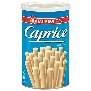 Вафельные трубочки «Caprice» Vanilla, Каприз Ваниль, 250г, банка