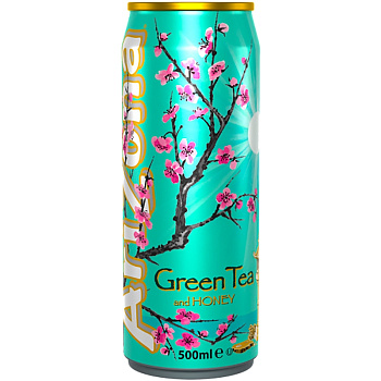 Холодный чай Arizona Green Tea and Honey, Зеленый Чай и Мед 0.5л, банка
