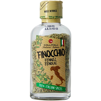 Приправа «Collitali» Small Glass Dispenser With Fennel Seeds, Семена Фенхеля, 40гр