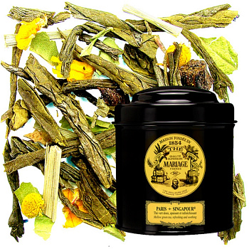 Цветочный зеленый чай Mariage Freres Paris - Singapour, банка 100 гр