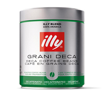 Кофе зерновой ILLY без кофеина, банка 250 г