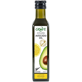 Масло Авокадо «Grove» Extra Virgin Limon & Pepper, Лимон и перец, 0.25л, стекло