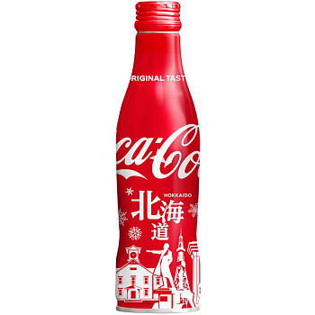 Газированный напиток Coca-Cola Original Hokkaido, Кока Кола Ориджинал Хоккайдо (Япония) 0.25 алюминиевая бутылка