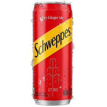Газированный напиток «Schweppes» Dry Ginger Ale, Швепс Джинджер Эль 0.32л. банка