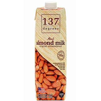 Миндальное молоко без сахара «137 Degrees», 1л