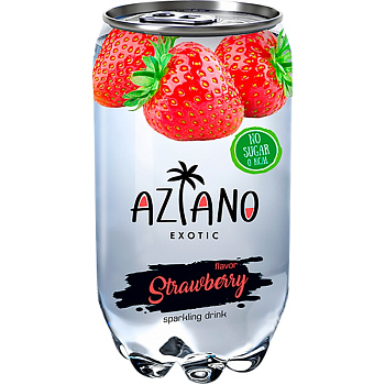 Напиток «Aziano» Strawberry, Клубника 0.35л с газом, пэт