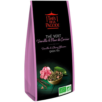 Зеленый чай «Thes De La Pagode» Vert Vanille Cerisier (Bio), пакет 100гр