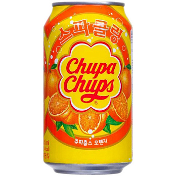 Газированный напиток «Chupa Chups», Чупа Чупс Апельсин 0.345л, банка