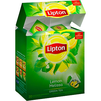 Чай «Lipton», Лимон, Мелисса, 20шт, пирамидки