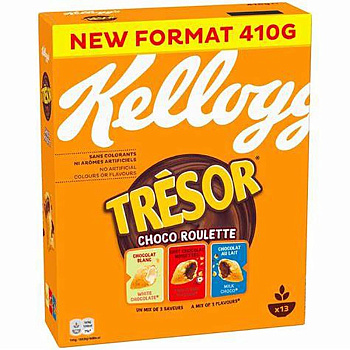 Сухой завтрак Kelloggs Tresor Roulette Choco, Келлогс Трезор Чоко Рулетт 410гр