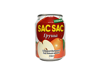 Сокосодержащий напиток с кусочками фруктов "SAC SAC" Груша 238мл ж/б