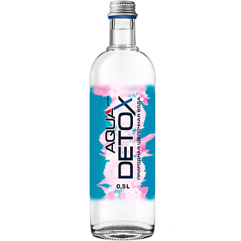 Минеральная щелочная детокс вода «Aquadetox» 0.5л, без газа, стекло