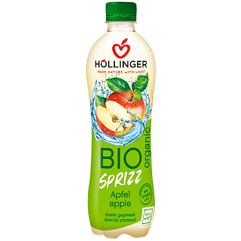 Напиток «Hollinger» Bio Apple Sprizz, Хеллингер Био Эппл Спритс с добавлением Яблочного Сока, 0.5л, газ, пэт