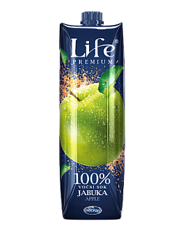 Сок яблочный БИО т.м."Life",1л.
