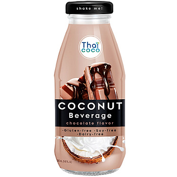 Кокосовый напиток «Thai Coco» Coconut Beverage Bottle Chocolate со вкусом Шоколада 0.28л