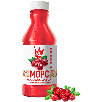 Морс Клюквенный «Be True» прямого отжима, 880мл, пластик