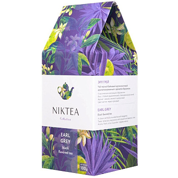 Чай NikTea. Ник Ти Листовой черный Earl Grey Эрл Грей, 100гр.