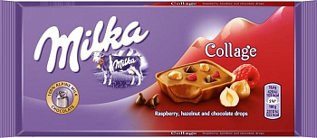 Impulse MILKA Collage Raspberry, Hazelnut, Choco drops 93гр