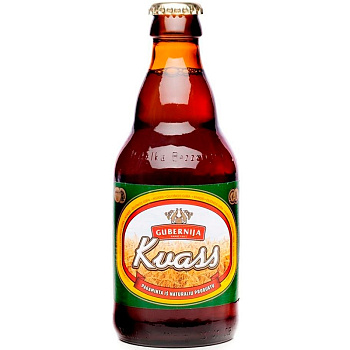Квас хлебный фильтрованный пастеризованный «Gubernija» 0.33л, стекло