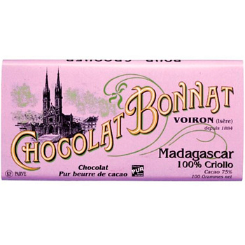 Шоколад темный «Bonnat» Madagascar 100% Criollo (Серия: Grands Crus dException), 100гр