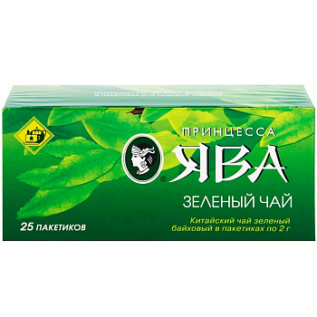 Чай «Принцесса Ява», Зеленый 25 пакетиков