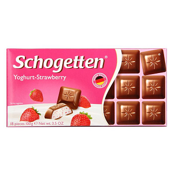 Schogetten Шоколад Yoghurt-Strawberry 100 гр, 15 шт/уп