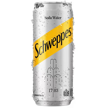 Газированный напиток «Schweppes» Soda Water, Швепс Сода Вотер 0.32л. банка