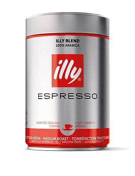 Кофе молотый ILLY средней обжарки, помол "эспрессо", банка 250 г