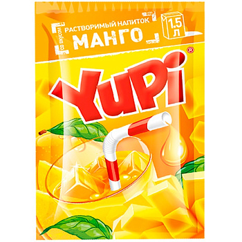Напиток растворимый Yupi Манго 12 гр, 24 шт/уп