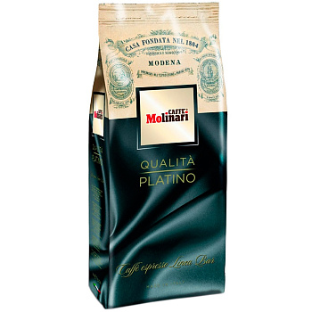 Кофе Molinari Platino, Молинари Платино, Зерно, вакуумная упаковка с клапаном 1кг.