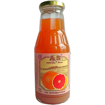 Cок Грейпфрутовый «Ambrosia Sweet» 0.3л, стекло