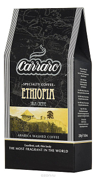 Unicum Кофе молотый Carraro Mono Ethiopia 250 гр, 100 %