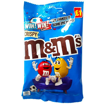 Конфеты Драже «M&Ms» Crispy, Эм энд Эмс Криспи 77гр.